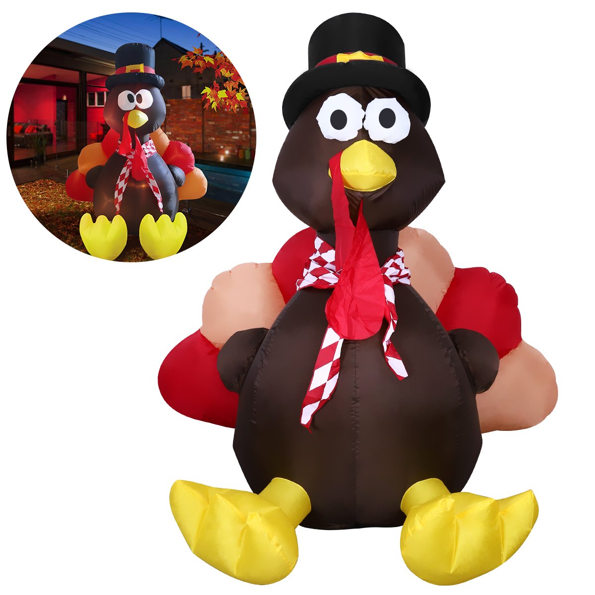 Galleon YUNLIGHTS Thanksgiving Inflatable Decorations 6Ft Inflatable