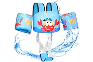 KULAHLIK Toddler Swim Vest, Toddler Floaties for 22-66 lbs Boys & Girls, Kids Puddle Jumper Removable with Crotch Strap & Shoulder Harness Arm Wings for 1 2 3 4 5 6 7 Years Old Baby Children Sea Beach Pool