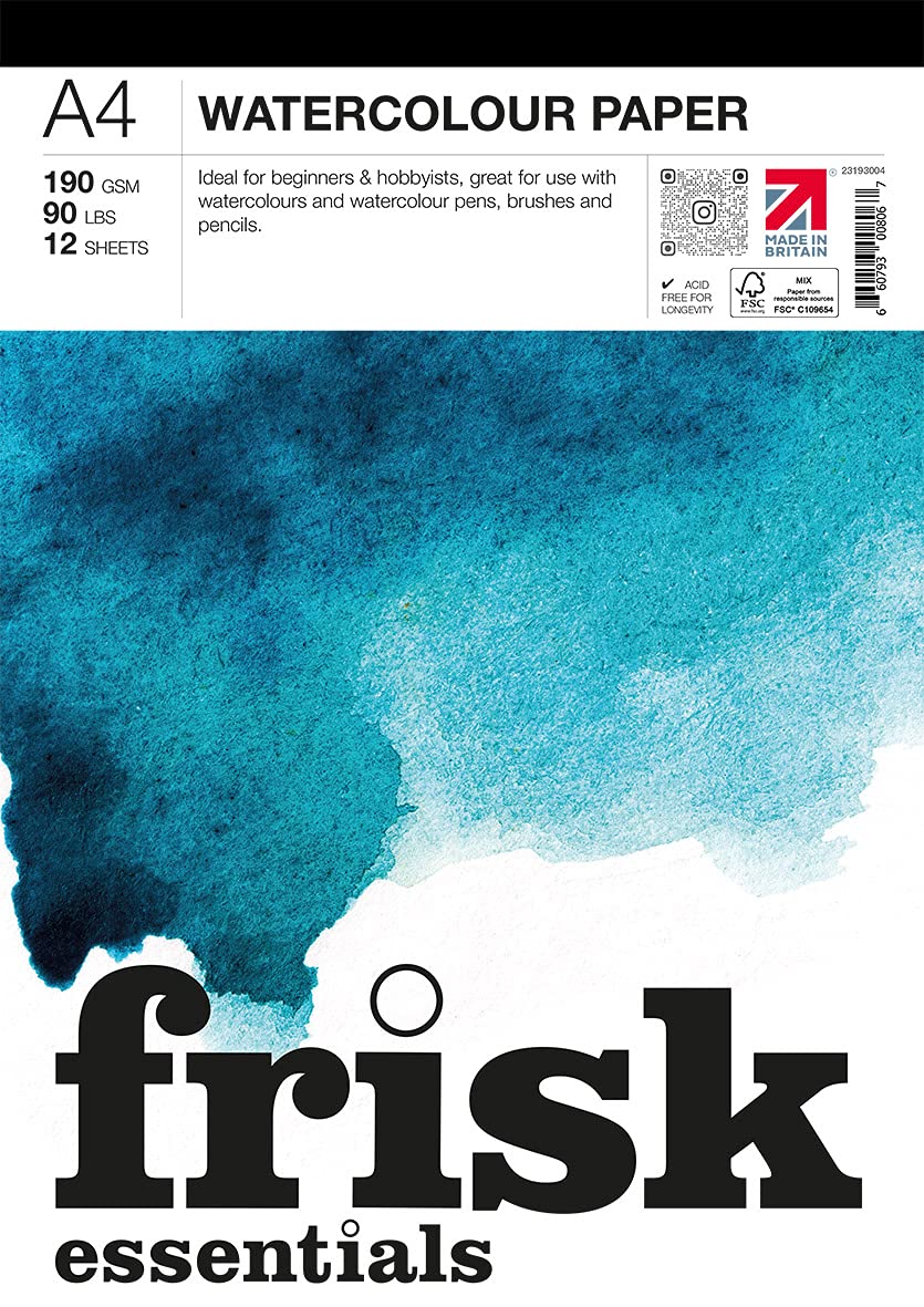 Frisk Essentials Watercolour Paper Pad A4, White