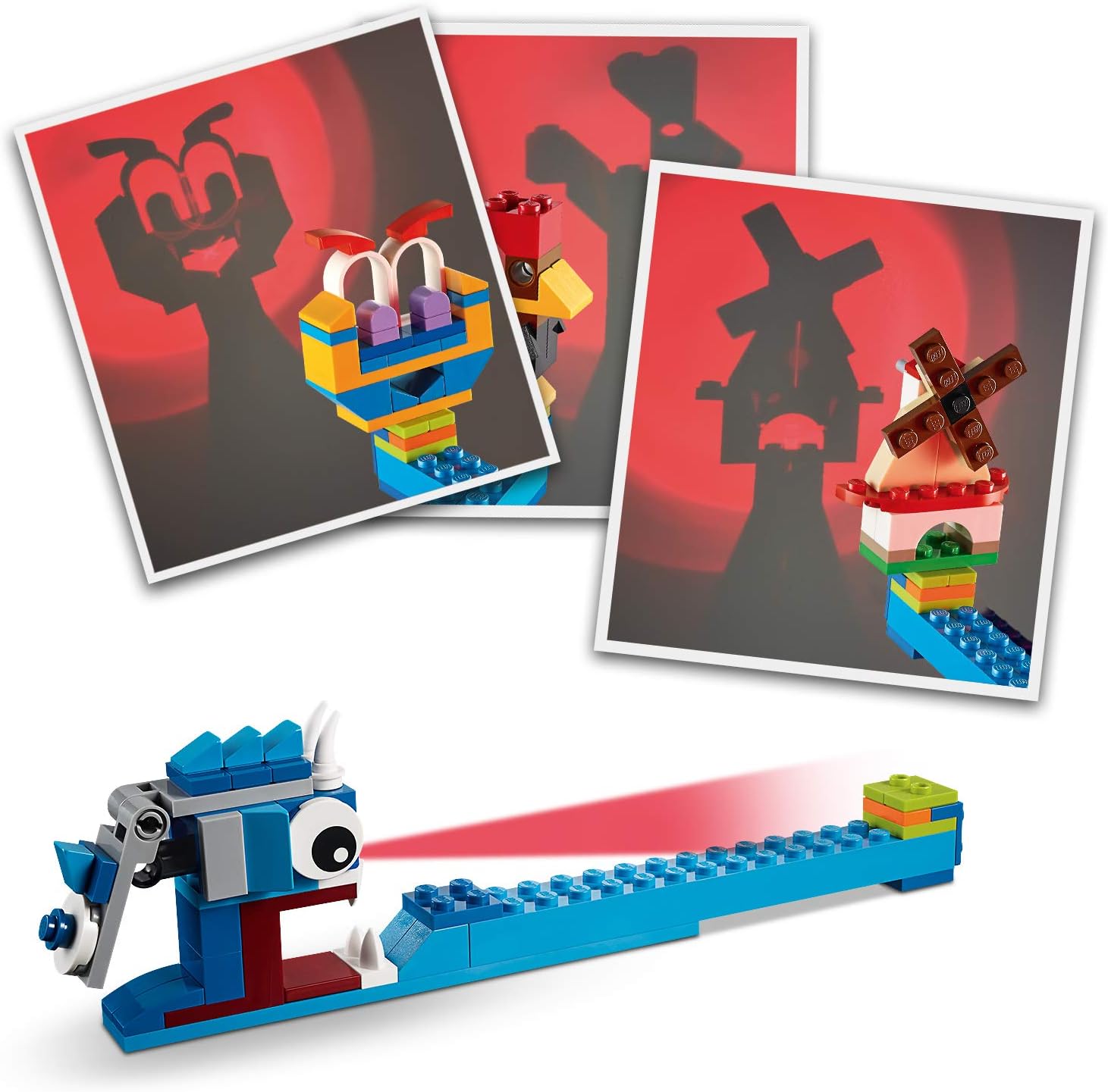 LEGO 11009 Classic Bricks and Lights Shadow Puppet Theater Set including Light Bricks, Creative Fun for 5 Year Old - Image 4