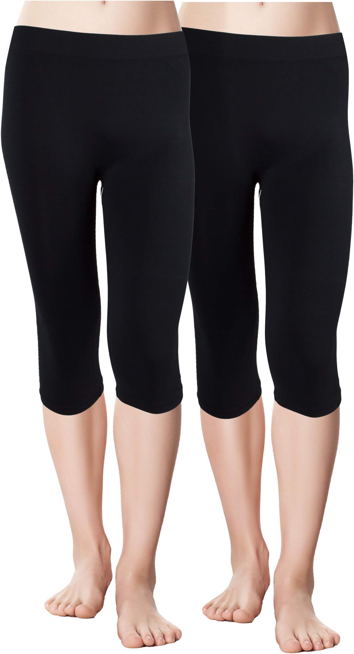 Red Bene Women's Microfiber Seamless Capri Leggings