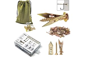 TRILNNO Self Drilling Drywall Anchors and Screws Kit, Heavy Duty Steel Wall Anchors,No Drill or Holes in Wall Mounting Hardware Repair Tools for Pictures and Furniture,TV, Shelf Straps, Cabinets (20, 1.18)