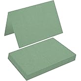 50 Pack Folded Blank Note Card Cardstock Tent Cards, 8x6" Folds to 4x6" 110lb/300gsm Thank You Blank Greeting Card for Invitations, Wedding, Greeting Cards, All Occasion DIY (Sage Green)