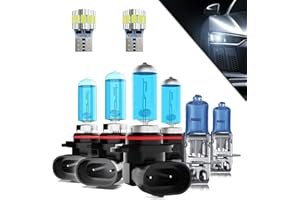 TTDBDAN Headlights+ License Plate Lights Fit For Toyota Sienna 2004-2005 Light Bulbs,9005/HB3/H10 High Beams+ 9006/HB4 Low Beams+ h3 Fog Lights+ License Plate Lights Combo,Pack of 8