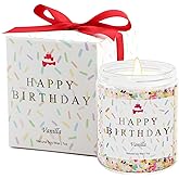 Lihome Happy Birthday Candle - Birthday Gifts for Women, Men, Mom, Dad, Sister, Teacher, Friends - Best Gifts for Her Ideas, Natural Soy Wax Vanilla Scented Candles