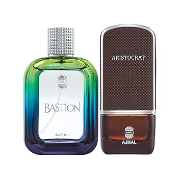 Ajmal Bastion EDP Woody Aromatic Perfume 100ml for Men and Aristocrat EDP Citrus Woody Perfume 75ml for Men + 2 Parfum Testers FREE