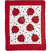 Weber's Wonders Ladybug Fleece Throw Blanket - Soft Cozy - Decorative 50" x 60"