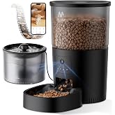 IMIPAW Automatic Cat Feeder with Camera and Water Fountain, HD AI Pet Recognition, APP Remote Control, Timed Food Dispenser, Two-Way Audio, Night Vision Function, 3L Fountains for Drinking with Filter