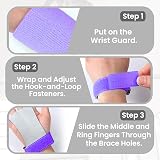 FINGER TEN Gymnastics Hand Grips Wristbands for Women Girls Purple S view 3