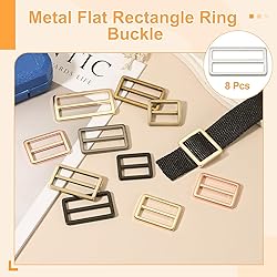 uxcell 8pcs Flat Metal Slide Buckle, 2" Zinc Alloy