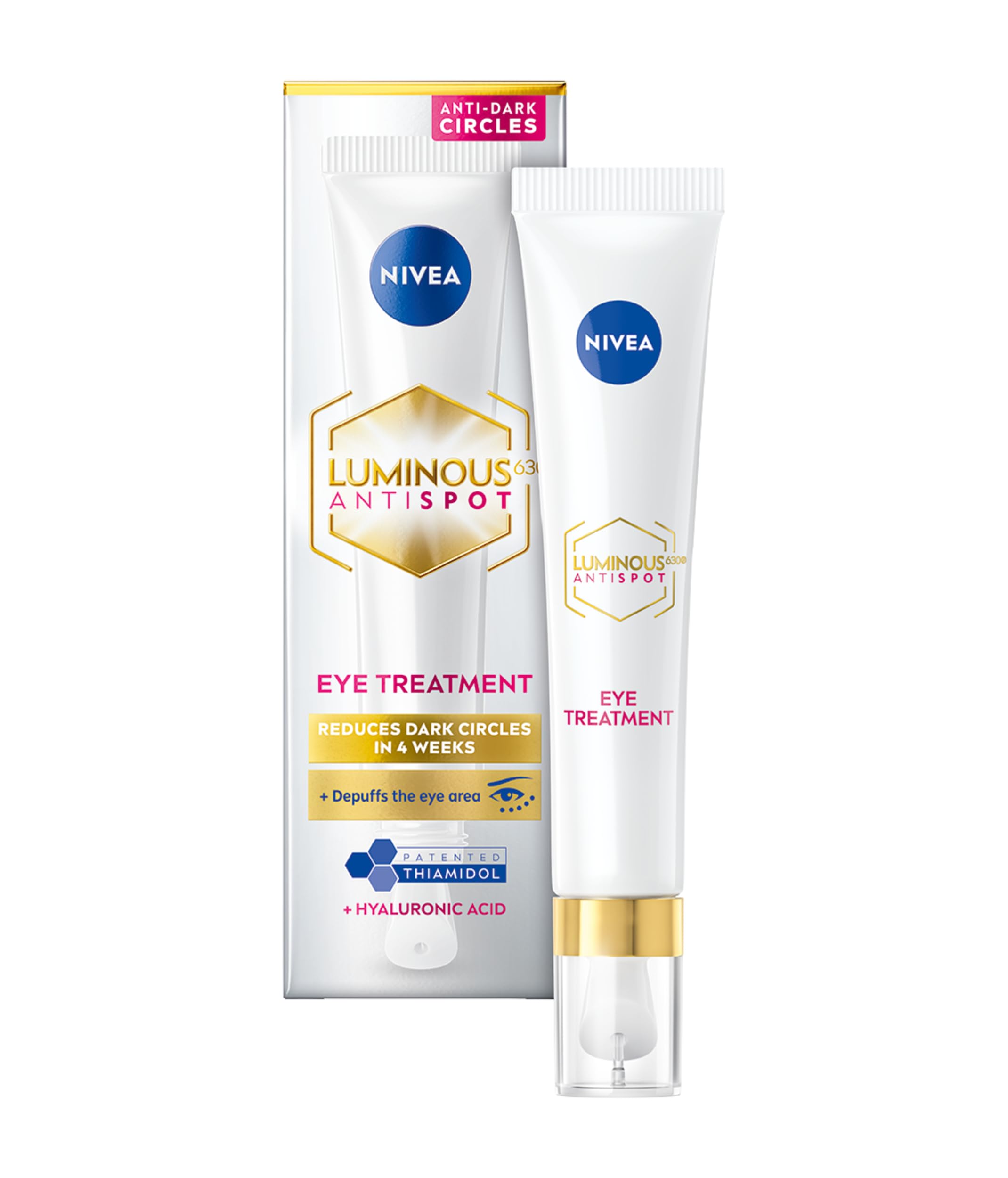 NIVEA LUMINOUS 630 Anti Dark-Circle Treatment (15ml), Brightening and Hydrating Eye Cream for Dark Circles, Caffeine Eye Cream with Hyaluronic Acid — image 1