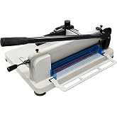 HFS Heavy Duty Guillotine Paper Cutter, 400-Sheet Capacity, 12-Inch A4 | 400-Sheet Capacity, solid steel construction, heavy-duty clamp and replaceable hardened steel blade for offices, print shops.