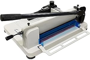 HFS(R) Heavy Duty Guillotine Paper Cutter 400 Sheet Capacity | Solid Steel Construction (A4-12'' Paper Cutter)