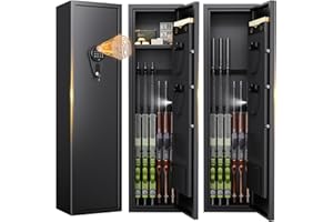 ZIWJHK 4-5 Gun Safe Quick Access Biometric Gun Safe, Large Gun Safe for Rifles and Pistols, No Assable Require Gun Cabinet, Gun Safes for Home Rifle Handgun and Shotgun Gun Locker with Adjustable & Alarm