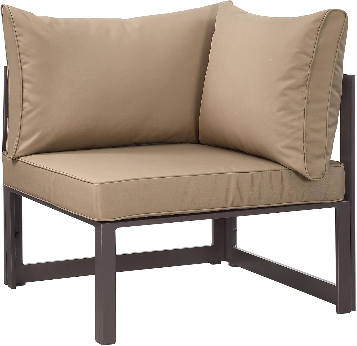 Modway Fortuna Aluminum Outdoor Patio Armless Chair in White Gray : Garden & Outdoor