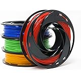 Gizmo Dorks PLA Filament for 3D Printers 1.75mm 200g, 4 Color Pack - Blue, Green, Orange, Red