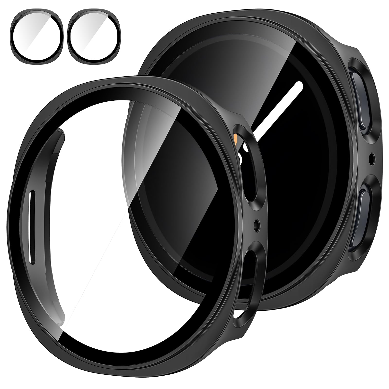 Photo 1 of Tensea [2Pack for Samsung Galaxy Watch 8 2025 Screen Protector Case 40mm Accessories, Protective Face Cover for 40 mm, Hard Bumper Built-in Tempered Glass Film for Women Men