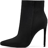 GENSHUO Ankle Boots For Women Pointed Toe 4 Inch High Heel Zipper Stiletto Heels Fall Booties