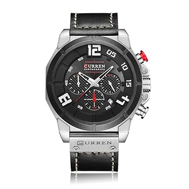 CURREN Sport Echtes Leder Männer Uhren Quarz Herren Uhr Chronograph