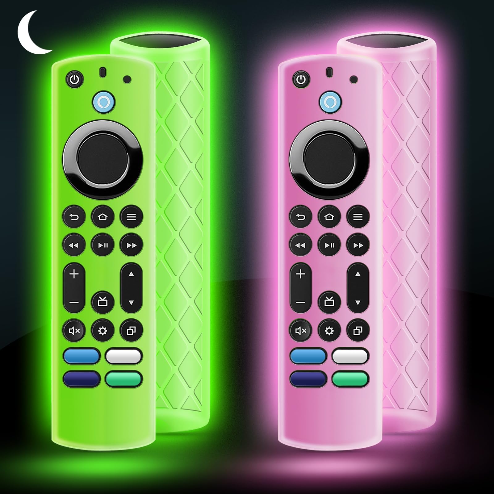 Photo 1 of (2Pcs) OneBom Silicone Remote Case Glow in The Dark for Firetv 4K Max (2nd)/Insignia/Pioneer/Omni (QLED) 