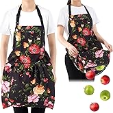 Maiteenly Gardening Apron with Release Pockets, Christmas Gifts for Women, Floral Apron for Harvesting Picking Weeding Laundry Work Artist Gardeners Gardening Lovers