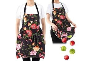 Maiteenly Gardening Apron with Release Pockets for Women Floral Apron, Gardener Costume, for Gardening Harvesting Weeding Laundry Work Artist Christmas Gifts