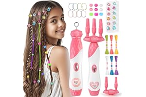 KIDZKUBE DIY Hair Salon Toys for Girls, Automatic Hair Braiding Machine & Rope Braider with Accessories, Kids Hair Styling Tool for Girls 3 4 5-12 Years Old