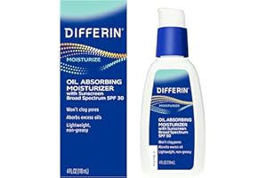 Differin Oil Absorbing Moisturizer with SPF 30, Sunscreen for Face by the makers of Differin Gel, Gentle Skin Care for Acne Prone Sensitive Skin, 4 oz (Packaging May Vary)
