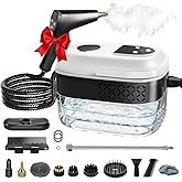 Gyrivav Steam Cleaner, Portable Steamer for Cleaning with 15pcs Accessories, 6-Level Adjustable Handle,15s Heat-Up, 1500W Pressurized Handheld Steam Cleaner for Home,Kitchen, Bathroom, Car,Tile,Grout