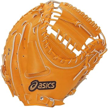 Amazon Asics アシックス ソフトボール 野球 グローブ キャッチャー ミット 右投げ Lh ダイブ Bgs5bc オレンジ アシックス Asics キャッチャーミット