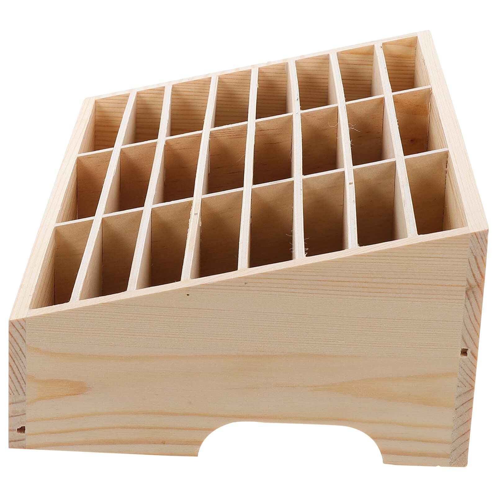 Tofficu Wooden Mobile Phone Storage Box, Grids Desktop Organizer for Office, Classroom, and Home Use