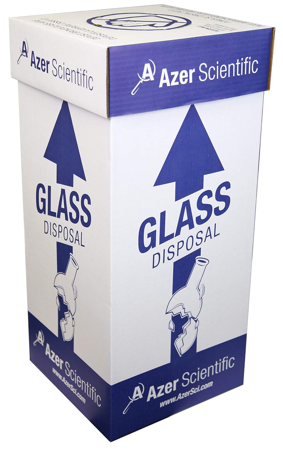 Azer Scientific Broken Glass Disposal Box (Floor Model), with lids and