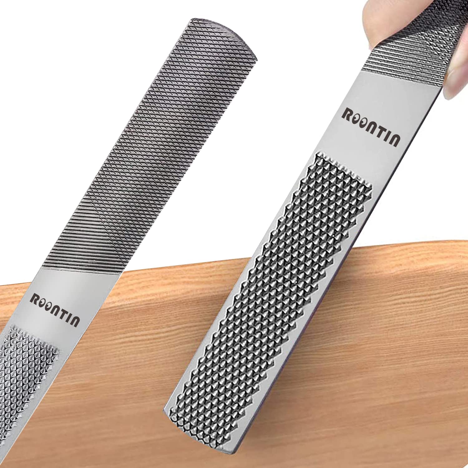 Roontin 2PCS Saw Rasp 8-Inch Flat & Needle File Tool of 4-Way for Shaping Wood/Metal & Sharpening Tools