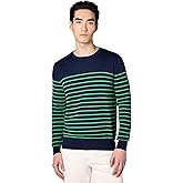 Brooks Brothers Mens Nautical Stripe Terry Crew Neck Sweater