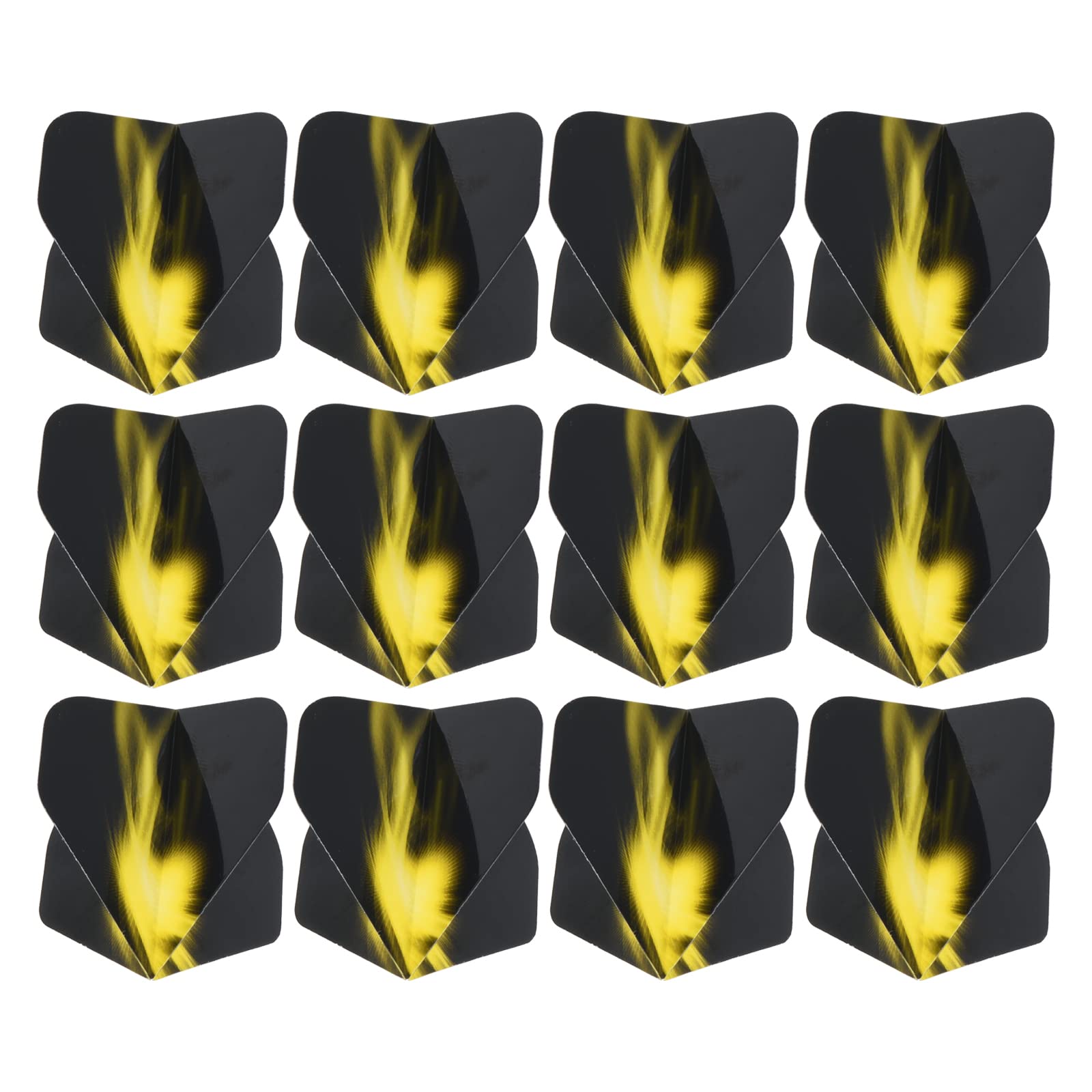 PATIKIL Dart Flights, 12 Pack PET Standard Darts Accessories Replacement Parts for Soft & Steel Tip, Black, Yellow