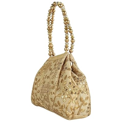 Craft Trade Womens Cotton Handmade Embroidered Rajasthani Hold Hand Bag (Cream)