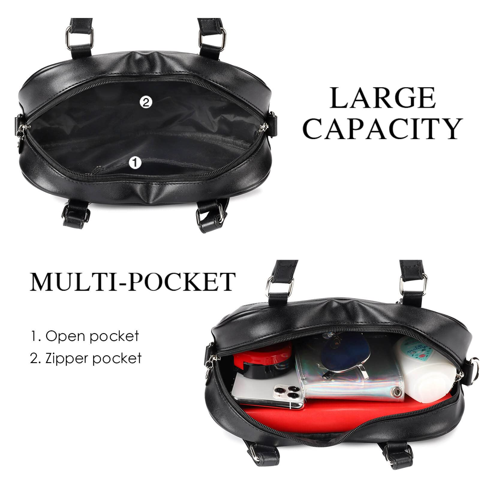 STEAMEDBUN Ita Bag Crossbody Heart Shaped Purse for Anime Pins Display