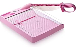 Firbon 12" Guillotine Paper Cutter, Heavy Duty 30-Sheet Capacity Trimmer for Cardstock, Photos, Scrapbooking, Office, Classroom, Studio (Pink)