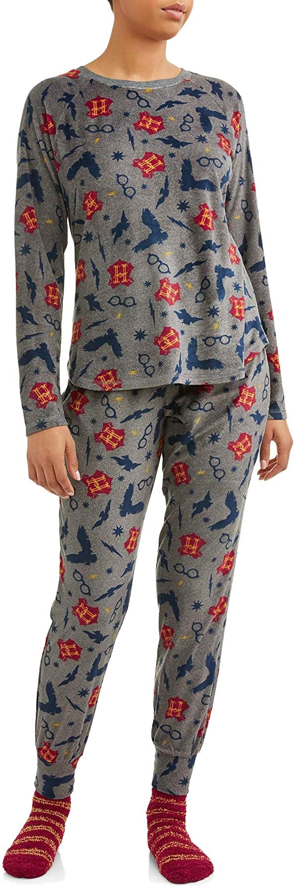 Women's Harry Potter Super Minky Fleece Pajamas with Matching Socks Gift Set