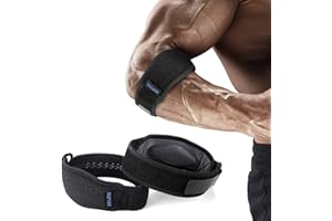 AGPTEK Elbow Brace for Tendonitis and Tennis Elbow 2 Pack, Tennis Golfers Elbow Support Arm Band Pain Relief Elbow Wrap Weightlifting Elbow Strap with Compression Pad for Men & Women, Grey