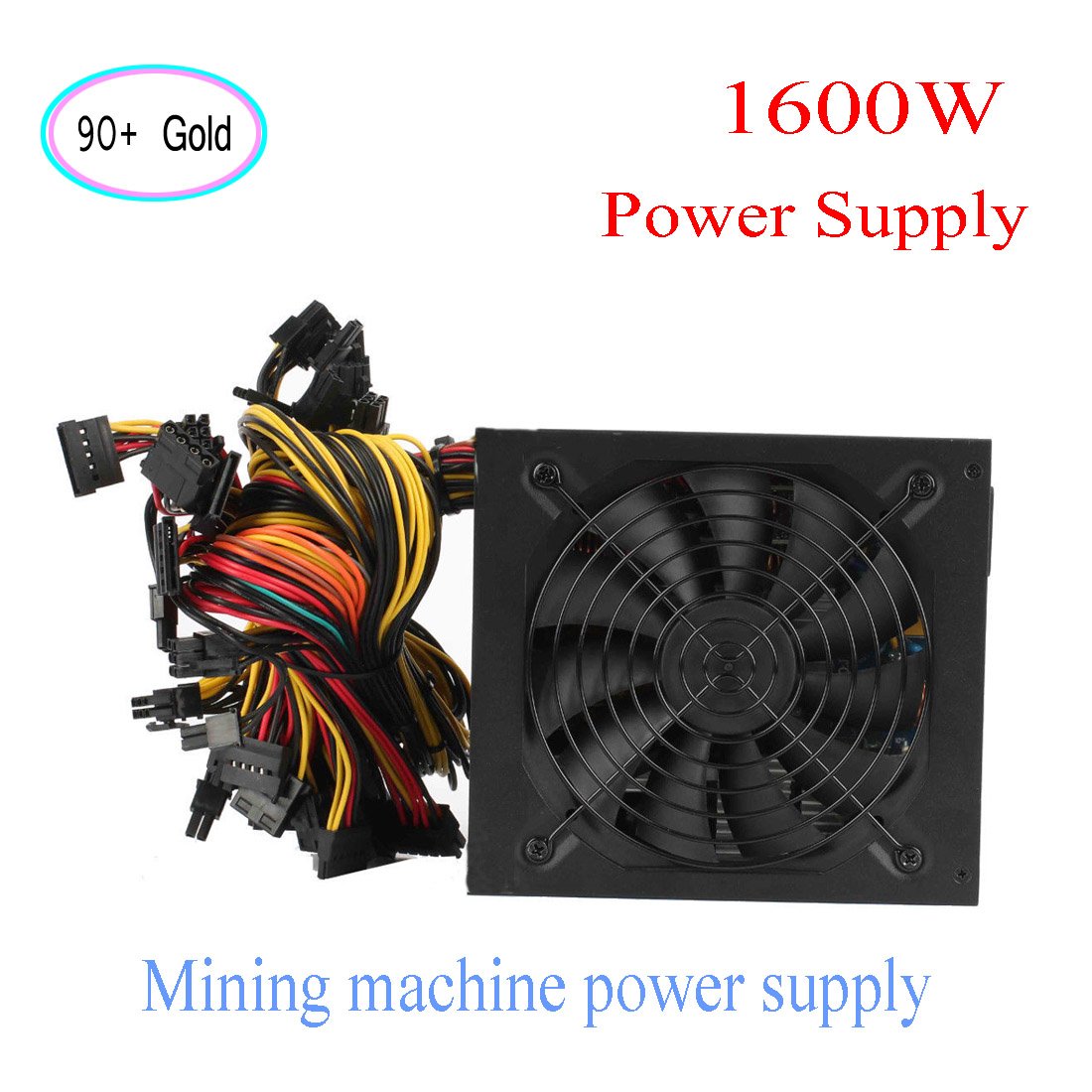 Modular Mining Rig Power Supply 1600W 80+ Gold Modular Power Supply For Crypto  Mining Rigs – Supports Up To 6 GPUs, 20+4 Pin, 6+2 Pin PCIe Mining Power  Supply