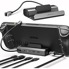 JSAUX Upgraded Docking Station 4K@120Hz for Steam Deck OLED/ROG Ally X/Legion Go/MSI Claw, 5-in-1 Steam Deck Dock with HDMI 2