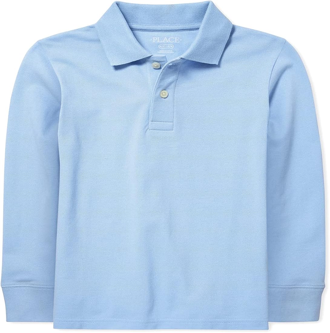 The Children's Place Boys' Uniform Long Sleeve Pique Polo: Clothing