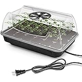 iPower Heating Seed Starter Germination Kit Seedling Propagation Tray with Heater and 5in Vented Humidity Dome, 1-Pack…