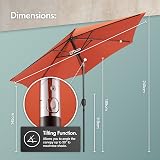 VonHaus Parasol 2.7M Garden Umbrella – Sun Shade Canopy with Tilt, Crank view 7