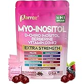 Myo-Inositol & D-Chiro Inositol Gummies with Berberine, Vitamins D3+K2, B12, Folate, Zinc, Magnesium, Ashwagandha, Chasteberry, Bioperine, DIM - 16 in 1 Supplement - Mixed Berry Flavor - 90 Gummies