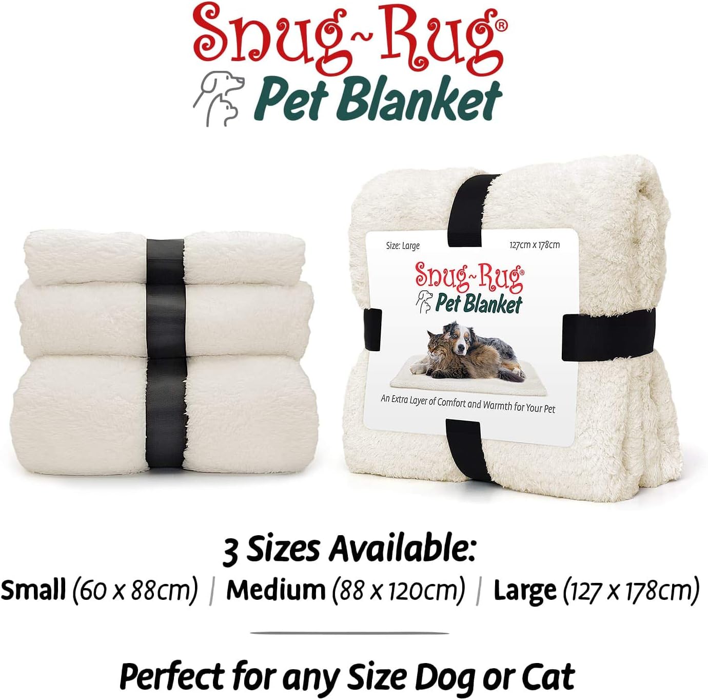 Snug Rug Luxury Pet Blankets, Fluffy Sherpa Fleece Blanket Soft and Warm Dogs and Cats - Image 3