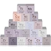 Gisafai 20 Pcs Element Cube Set 0.39 Inches Periodic Table of Elements Pure Tungsten Cube Molybdenum Titanium Copper Iron Niobium Tin Cobalt Suitable for Collection Christmas Gift