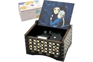 HowlMoving Castle-Merry Go Round of Life Wind Up Music Box, Vintage Engraved Wood Mechanism Musical Box Gifts for Anime Fans 