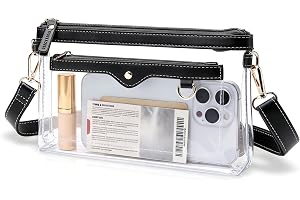Wuflyover Small Clear Bag for Stadium Events, Stadium Approved Clear Purse for Women,